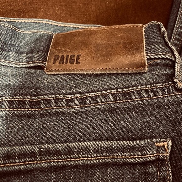 Paige Federal Slim Straight Jeans Mens 36 (36x28) Blue Dark Wash Stretch USA - Picture 2 of 6